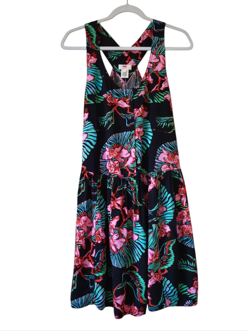 Levi's Chrissie Floral Print Sleeveless Dress Size Large